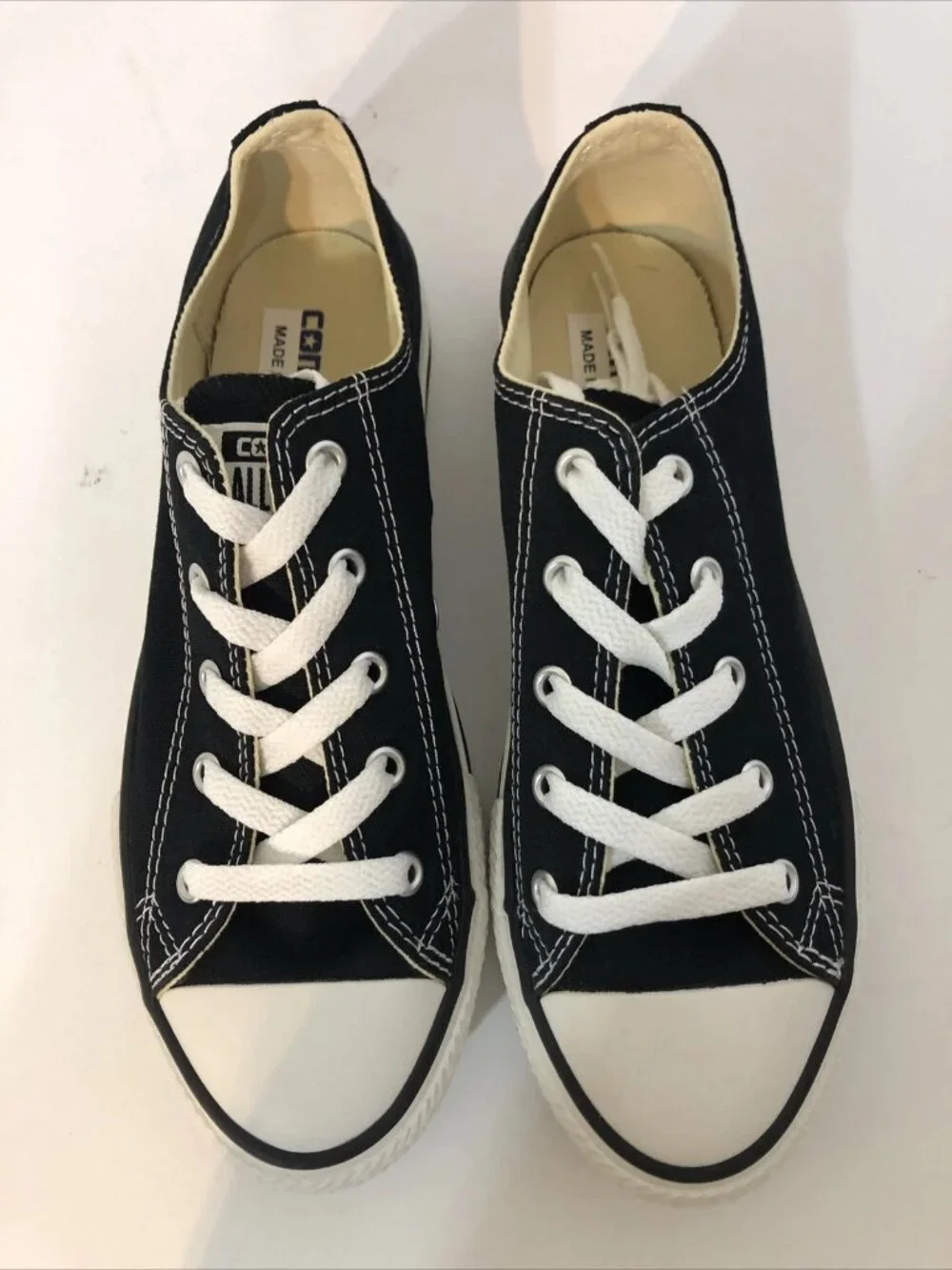 Converse CTAS Black Lace Up Canvas Sneakers 3J235 Sz Youth Unisex 3 EUR 35